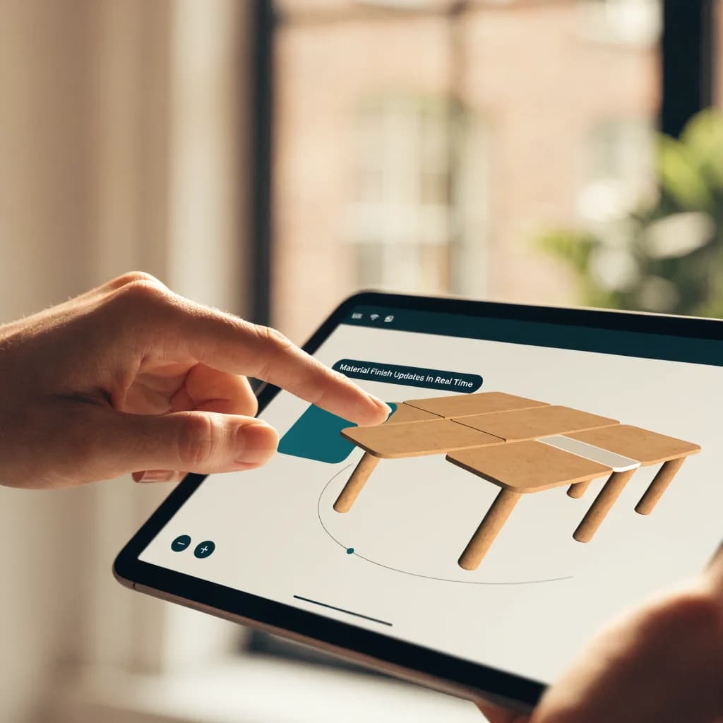 Interactive 3D product visualization on a tablet