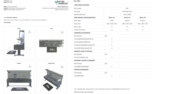 Product configuration interface with 3D visualization
